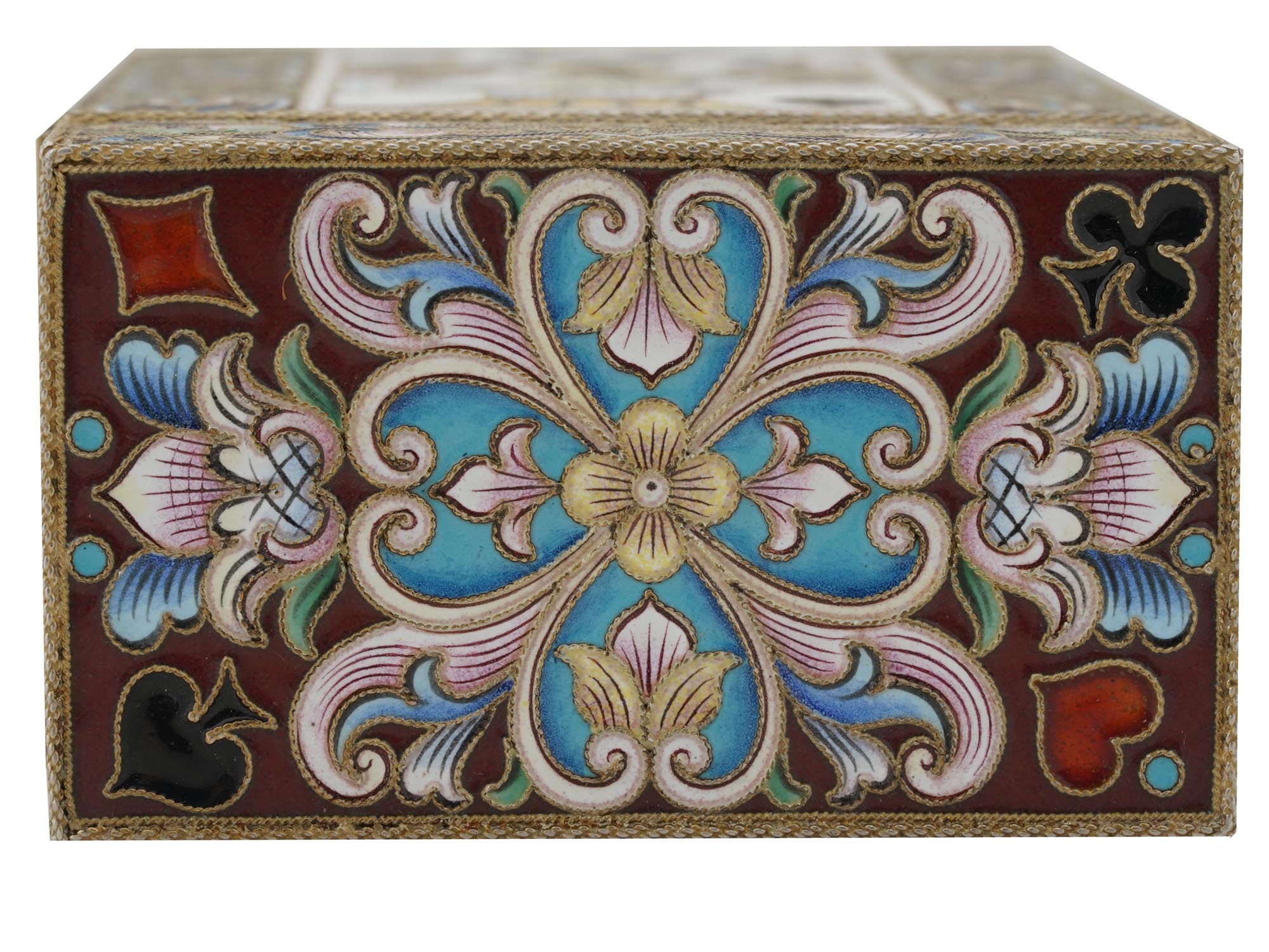 RUSSIAN GILT SILVER CLOISONNE ENAMEL CARD CASE PIC-8